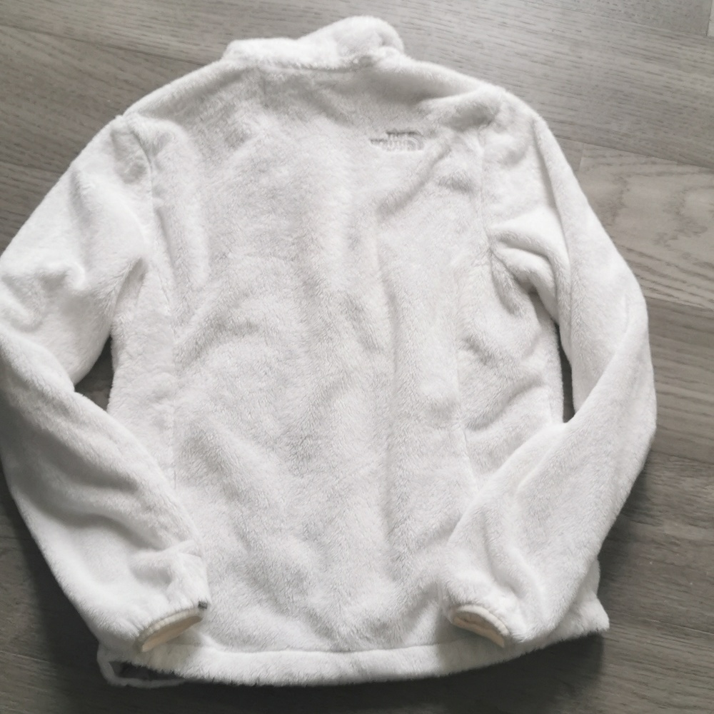 The North Face white fleece long sleeve mock funnel neck jacket. Size small. EUC - Picture 6 of 9